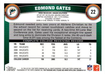 2011 Topps Chrome #22 Edmund Gates Back