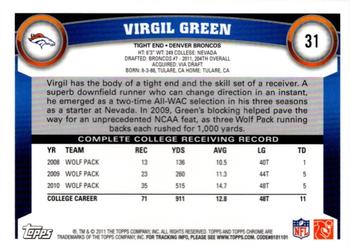 2011 Topps Chrome #31 Virgil Green Back