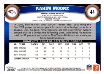 2011 Topps Chrome #44 Rahim Moore Back