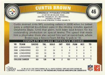 2011 Topps Chrome #46 Curtis Brown Back