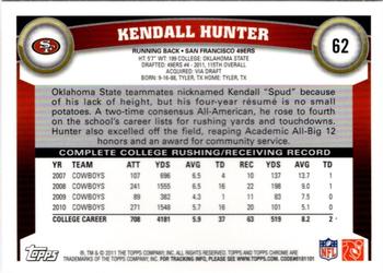 2011 Topps Chrome #62 Kendall Hunter Back