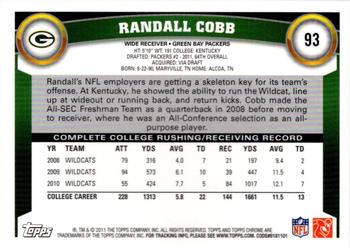 2011 Topps Chrome #93 Randall Cobb Back