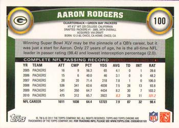 2011 Topps Chrome #100 Aaron Rodgers Back