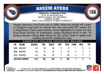 2011 Topps Chrome #166 Akeem Ayers Back