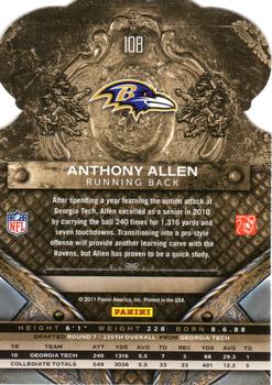2011 Panini Crown Royale #108 Anthony Allen Back