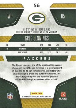 2011 Panini Certified #56 Greg Jennings Back