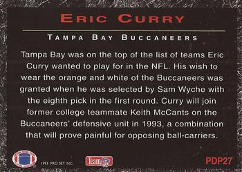 1993 Pro Set Power - Draft Picks #PDP27 Eric Curry Back
