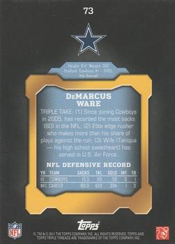2011 Topps Triple Threads #73 DeMarcus Ware Back