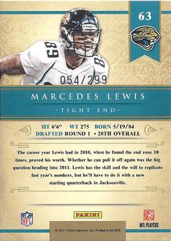 2011 Panini Gold Standard #63 Marcedes Lewis Back