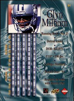 1997 Collector's Edge Masters - Retail #84 Glyn Milburn Back
