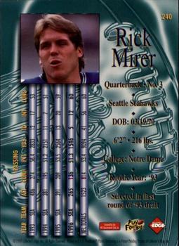 1997 Collector's Edge Masters - Retail #240 Rick Mirer Back