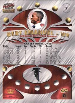 1997 Pacific Revolution - Platinum Blue #7 Bert Emanuel Back