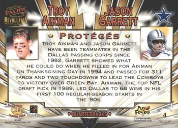 1997 Pacific Revolution - Proteges Silver #4 Troy Aikman / Jason Garrett Back