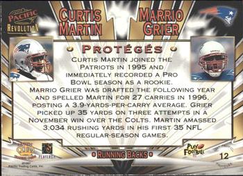 1997 Pacific Revolution - Proteges Silver #12 Curtis Martin / Marrio Grier Back