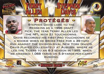 1997 Pacific Revolution - Proteges Silver #20 Terry Allen / Stephen Davis Back