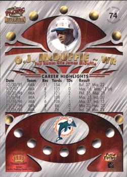1997 Pacific Revolution - Red #74 O.J. McDuffie Back