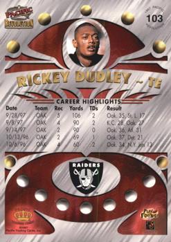 1997 Pacific Revolution - Red #103 Rickey Dudley Back