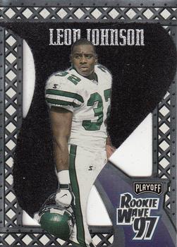 1997 Playoff Contenders - Rookie Wave Pennants Black Felt #24 Leon Johnson Front
