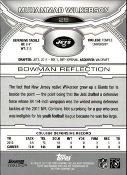 2011 Bowman Sterling #29 Muhammad Wilkerson Back