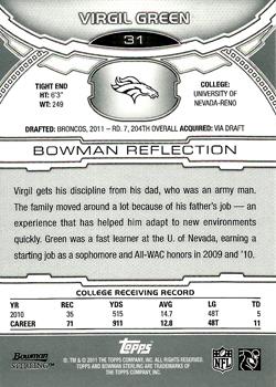 2011 Bowman Sterling #31 Virgil Green Back