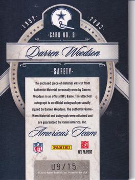 2010 Panini Limited - America's Team Threads Autographs Prime #8 Darren Woodson Back