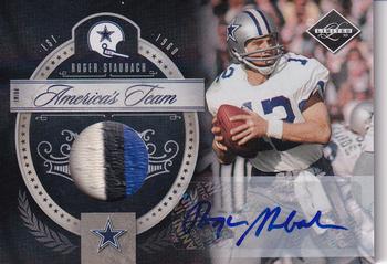 2010 Panini Limited - America's Team Threads Autographs Prime #23 Roger Staubach Front