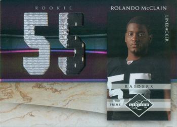 2010 Panini Limited - Rookie Jumbo Jerseys Jersey Number Prime #25 Rolando McClain  Front