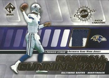 2001 Pacific Private Stock - Game Worn Gear Patch #8 Randall Cunningham Front