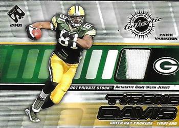 2001 Pacific Private Stock - Game Worn Gear Patch #58 Tyrone Davis Front