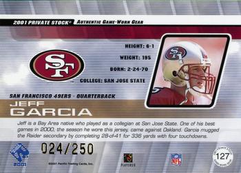 2001 Pacific Private Stock - Game Worn Gear Patch #127 Jeff Garcia Back