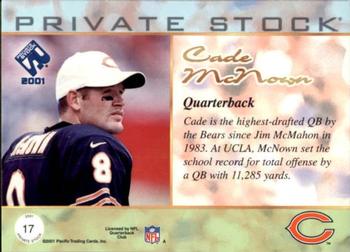 2001 Pacific Private Stock - Gold Framed #17 Cade McNown Back