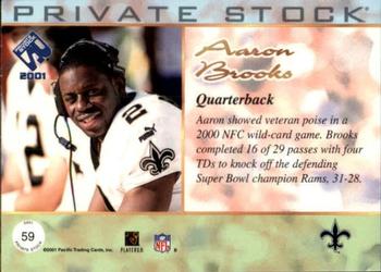 2001 Pacific Private Stock - Gold Framed #59 Aaron Brooks Back