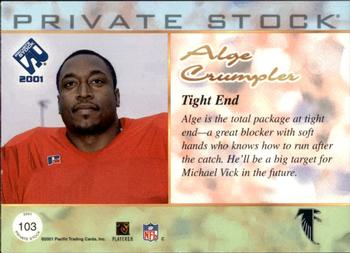 2001 Pacific Private Stock - Gold Framed #103 Alge Crumpler Back