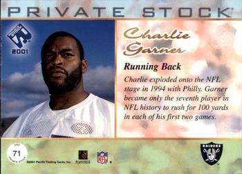 2001 Pacific Private Stock - Premiere Date #71 Charlie Garner Back