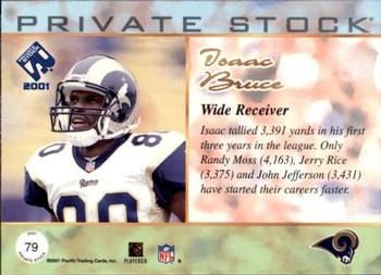 2001 Pacific Private Stock - Premiere Date #79 Isaac Bruce Back