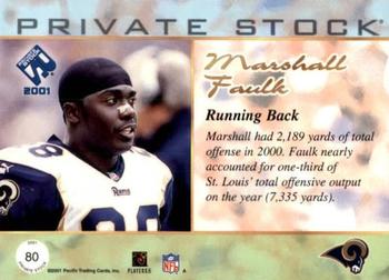 2001 Pacific Private Stock - Premiere Date #80 Marshall Faulk Back