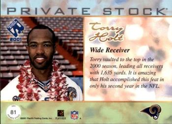 2001 Pacific Private Stock - Premiere Date #81 Torry Holt Back