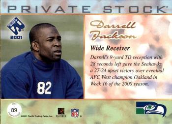 2001 Pacific Private Stock - Premiere Date #89 Darrell Jackson Back