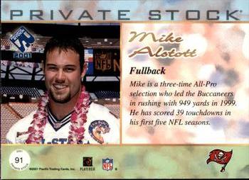 2001 Pacific Private Stock - Premiere Date #91 Mike Alstott Back