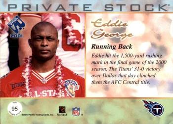 2001 Pacific Private Stock - Premiere Date #95 Eddie George Back