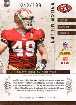 2011 Panini Plates & Patches #190 Bruce Miller Back