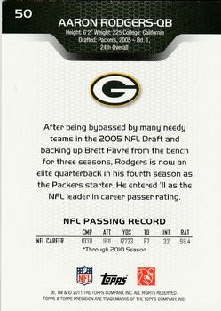 2011 Topps Precision #50 Aaron Rodgers Back