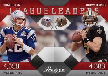 2010 Panini Prestige - League Leaders #3 Tom Brady / Drew Brees Front