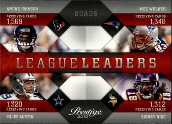 2010 Panini Prestige - League Leaders #21 Andre Johnson / Wes Welker / Miles Austin / Sidney Rice Front