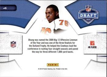2010 Panini Prestige - NFL Draft #4 Russell Okung  Back
