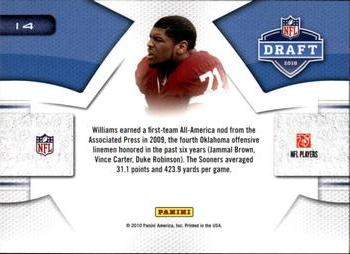 2010 Panini Prestige - NFL Draft #14 Trent Williams  Back