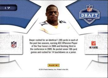 2010 Panini Prestige - NFL Draft #17 Jonathan Dwyer  Back