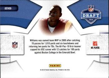 2010 Panini Prestige - NFL Draft #26 Damian Williams  Back