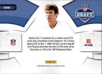 2010 Panini Prestige - NFL Draft #28 Jordan Shipley  Back