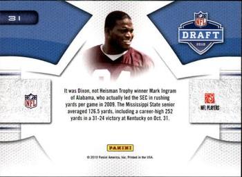 2010 Panini Prestige - NFL Draft #31 Anthony Dixon  Back